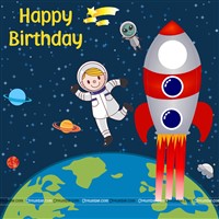 Space with earth banner