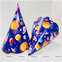 Space Theme Cone Hats for Birthday Celebration, Pack of 6
