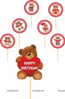 Teddy Bear Cake & cup cake topper 