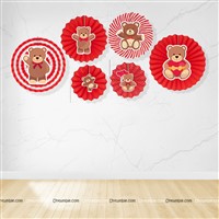 Teddy theme Paper Fan Decoration