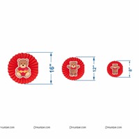 Teddy theme Paper Fan Decoration