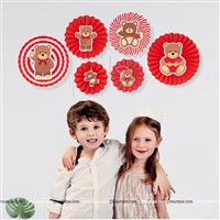 Teddy theme Paper Fan Decoration