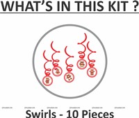 Teddy Party Swirls (Pack of 10)