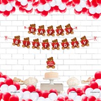 Teddy Theme Bunting , Topper and Balloons 