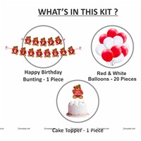 Teddy Theme Bunting , Topper and Balloons 