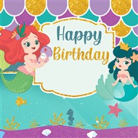 Cute Mermaid Party Backdrop
