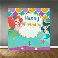 Cute Mermaid Party Backdrop