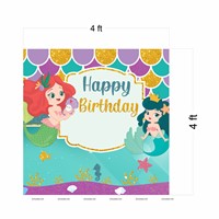 Cute Mermaid Party Backdrop