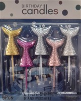 Mermaid Tail Candles Multicolor - Pack of 5 