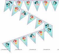 Mermaid Theme Triangle Bunting (10 ft)