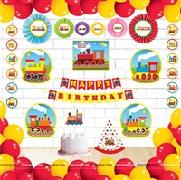 Train Theme Paper Fan kit