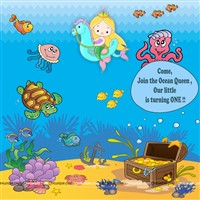 Mermaid on Sea horse backdrop