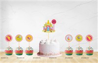 Candyland Theme Cup Cake Topper