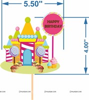 Candyland Theme Cup Cake Topper