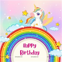 Unicorn Cloud Rainbow Backdrop 