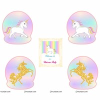 Unicorn theme Paper Fan Party Kit