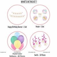 Unicorn Swirls Party Pack ( Set of 54 pcs)