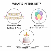 Unicorn  Theme Bunting , Topper and Balloons 