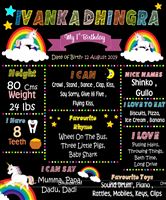 Unicorn Rainbow Chalk Board