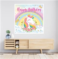 Unicorn Theme Backdrop 4 feet x 4 feet, Pack of 1
