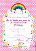 Rainbow Unicorn birthday invitations (Pack of 10)