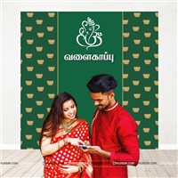 Valaikappu Green Lotus Backdrop