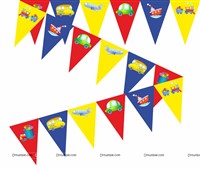 Vehicles Birthday Triangle bunting