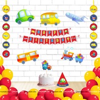 Vehicles theme Super saver birthday decoration kit (Pack of 58 pieces)