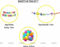 Vehicle Theme  Letter and Shape Bunting Kit ( Pack of 42 Pcs)