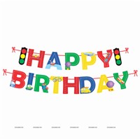 Vehicle Theme  Letter and Shape Bunting Kit ( Pack of 42 Pcs)