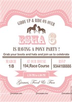 Vintage Pony Birthday theme Rectangular Invitations