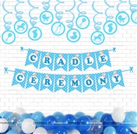 Baby Boy Cradle Ceremony swirls Kit ( Pack of 51 pcs)