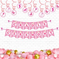Baby Girl Cradle Ceremony Swirls Kit ( Pack of 51 pcs)