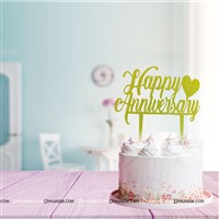 Happy Anniversary Topper (Gold)