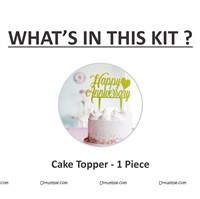 Happy Anniversary Topper (Gold)