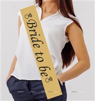 Bride to Be Sash Gold