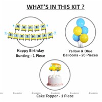 Wheels on the bus Theme Bunting , Topper and Balloons 