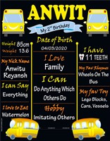 Wheels on the Bus Theme Chalk Board 