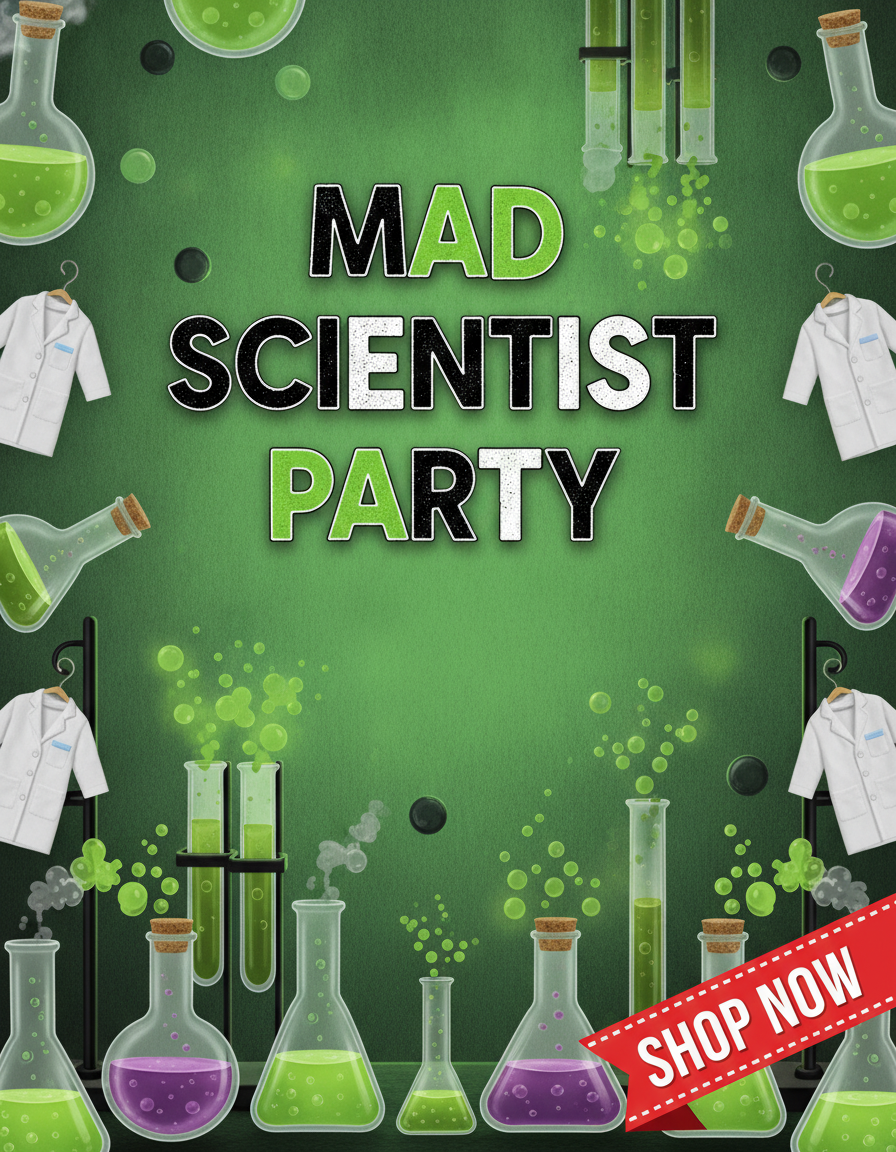 Scientist theme Birthday party props