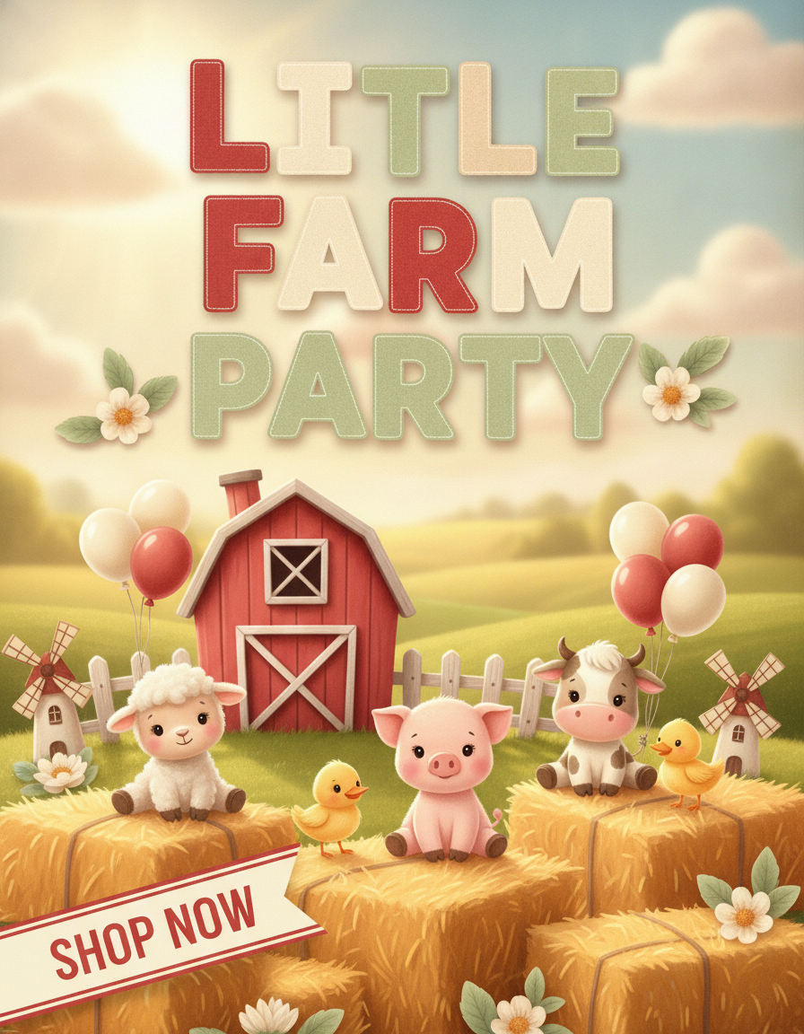 Farm birthday party decorations | Baby Barnyard Theme 