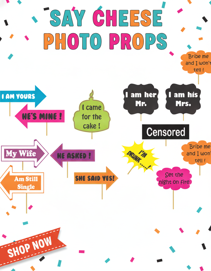 Funky Photo Props for weddings / bachelor parties