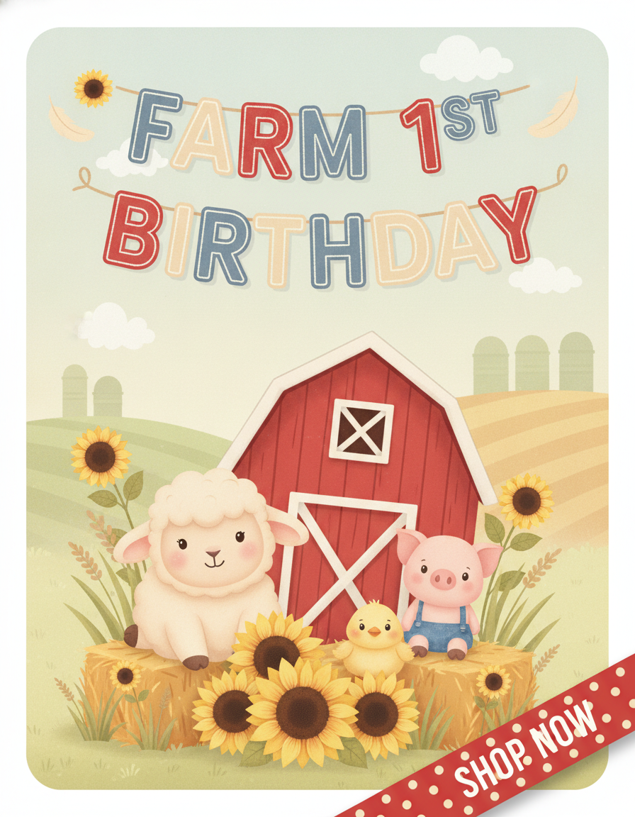 Barnyard / Farm Theme 1st Birthday party decoration