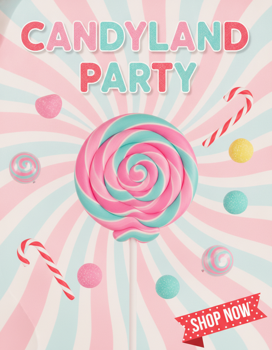 Candyland theme birthday party decorations