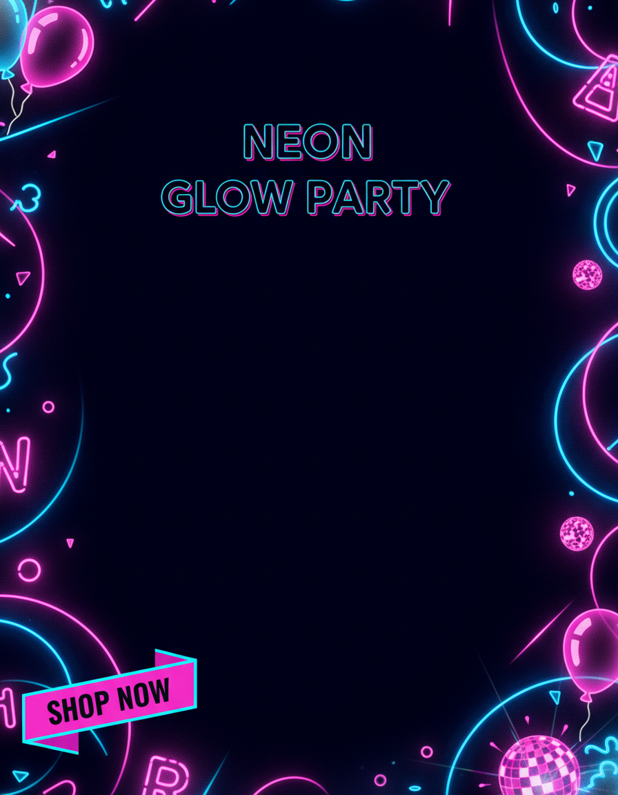 Neon Theme Social Party Supplies