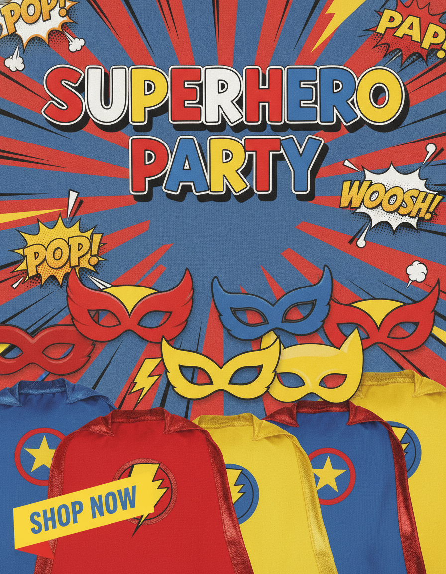 Superhero theme party supplies