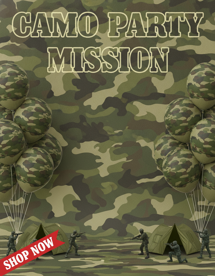 Camouflage theme birthday party supplies
