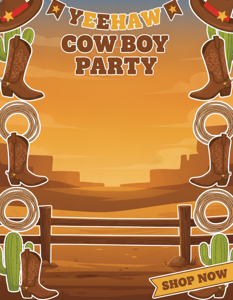 Cowboy theme birthday party supplies